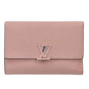 Louis Vuitton Capucines Compact Leather Wallet Pink